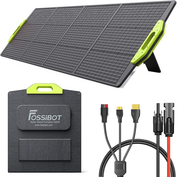 FOSSiBOT F2400 Solar Generator 2400W/2048Wh,Portable Power Station With 2X200W Solar Panel, LiFePO4 (4800W Peak), 1.5H Fast Charging,for Home Backup, Outdoor Camping, RV, Emergency