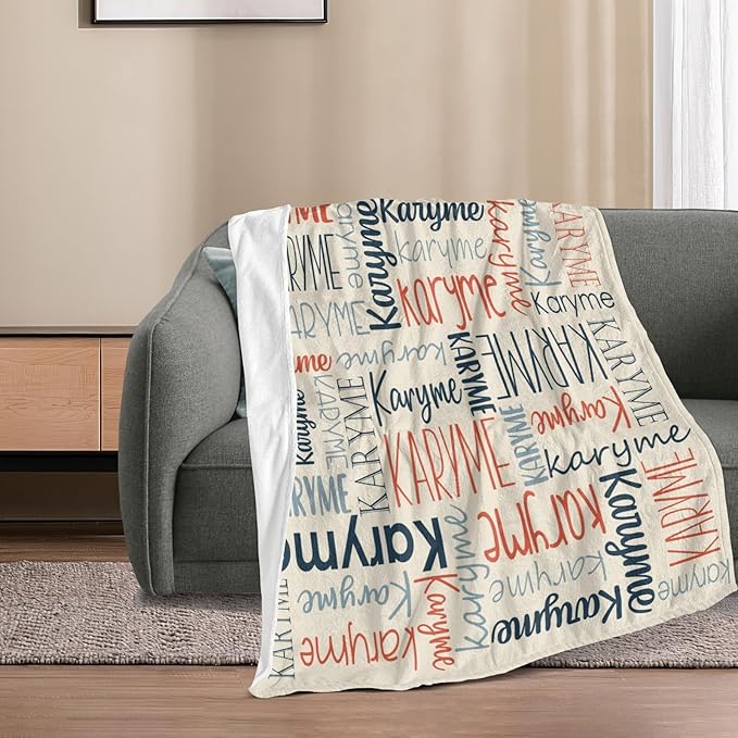 Personalized Name Blanket for Kids and Adult Customized Blanket for Boys Girls Baby Personalized Blanket and Throws