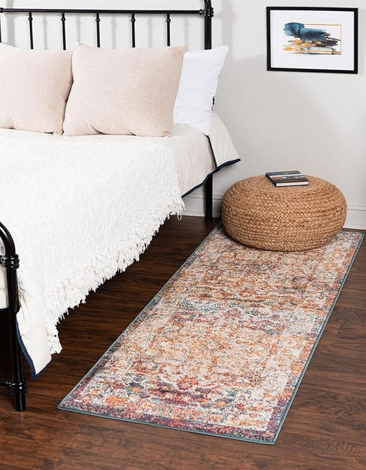 Unique Loom Isabella Collection Area Rug - Adjani (2' 7" x 16' 5" Runner, Multi/ Beige)