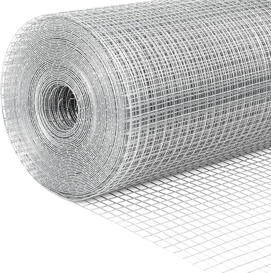 GANGHAO Hardware Cloth 48in x 100ft 19 Gauge, Chicken Wire Mesh Roll, Wire Fencing, Wire Fence Roll, Hot-Dipped Galvanized Wire Mesh After Welding, Guard Mesh,Welded Metal Chicken Wire