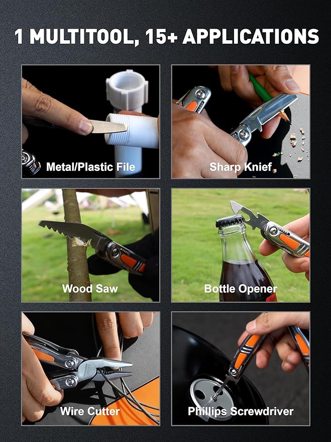 SMART JERRY 14-in-1 Multitool Pliers with Gift Box & Sheath | Premium Self-Locking Foldable Multi Tool for DIY, Camping, EDC | Stainless Steel Pocket Knife | Ideal Gifts for Men, Dad, Husband