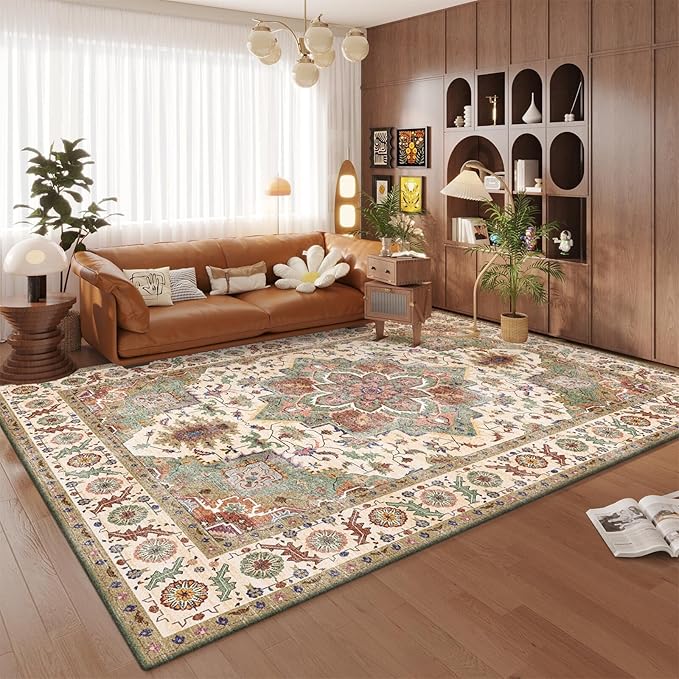 Area Rug 2x3 Door Mat,Washable Rugs,Stain Resistant Soft Thin Rug,Vintage Home Decor Non-Slip Rugs,for Bedroom,Office,Farmhouse,Front Door,Entryway