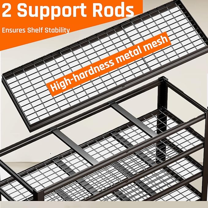 36" D Storage Shelves, 68" W Garage Shelving Heavy Duty Metal Adjustable Garage Shelves, Shelving Units Industrial Shelving for Warehouse, 68" W x 36" D x 68" H,Black