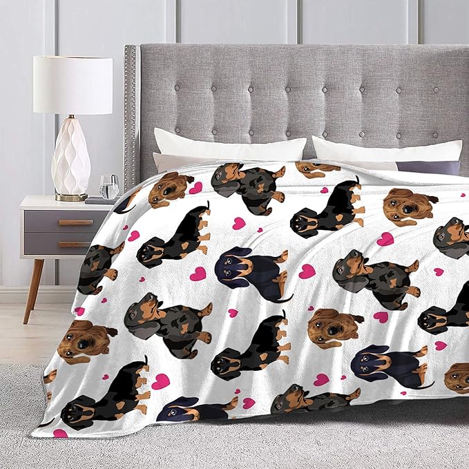 Dachshund Blanket for Girls Boys Women Gifts for Dachshund Lovers Dachshund Throw Blanket for Kids Adults Ultra Soft Cozy Fleece Blanket for Couch Sofa Bed 50"x60"