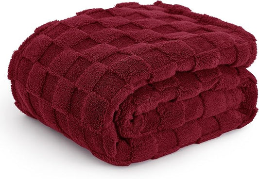 Bedsure GentleSoft Red Throw Blanket for Couch - Super Soft Cozy Blankets Gifts for Women Men Girls, Cute Small Fleece Throws for Bedroom Home Decor, 50x70 Inches