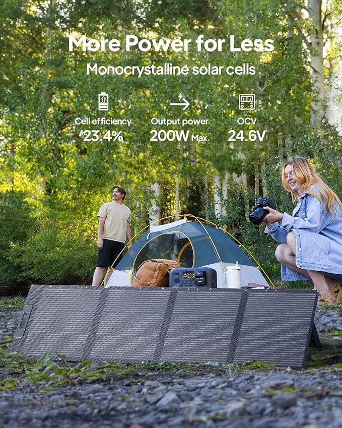 BLUETTI AC200PL Solar Generator with 200W Solar Panel (Ship Separately), 2304Wh LFP Battery Backup, Expandable to 8448Wh, 4 2400W AC Outlets (3600W Power Lifting), TT30 Output for RV, Camping, Outage