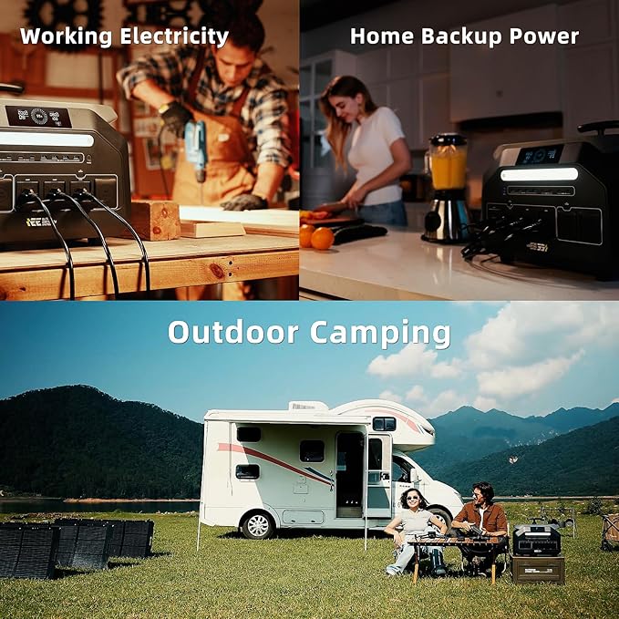 IEE P3200 3200W Solar Generator with 2x200W Panels included, 2048Wh Solar Power Station with 4*3200W AC Outlets (6400W Peak), 1800W Fast Charging, APP Control Emergency Power for Home, Camping & RVs