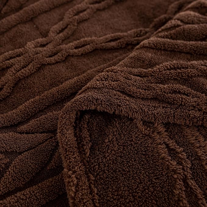 YUSOKI Sherpa Throw Blanket(Without Pillows)-3D Stylish Design Super Soft Cozy Blanket Thick Plush Fluffy Blankets for Teen Girls Women Couch Bed Sofa Chair Men Boys Gift(Brown,50"x65")