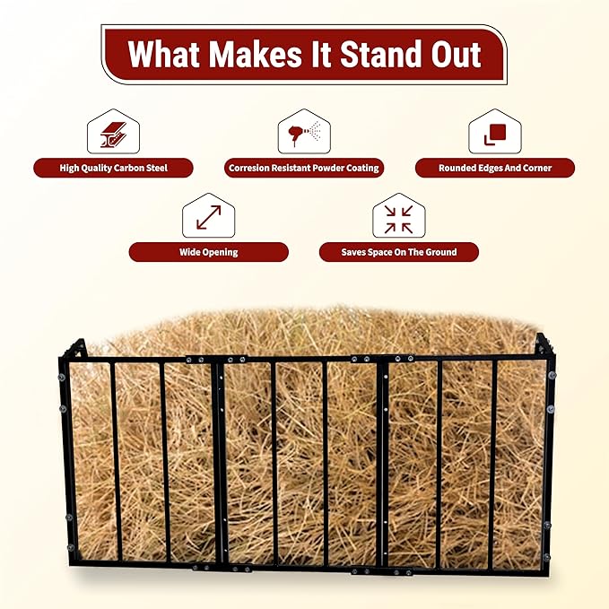 FEBTECH Hay Feeder Wall Mount - Hay Rack for Horses – Versatile 36 Gallon Capacity – Heavy-Duty Powder-Coated Steel Feeder for Goat & Sheep – Provide Barns & Farms Feeding Solutions…
