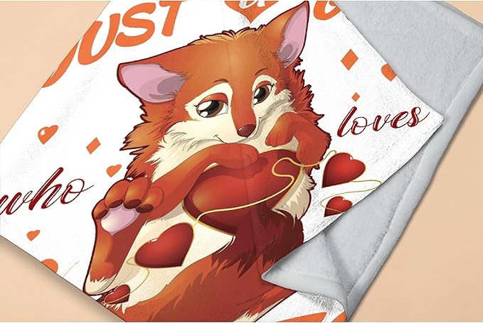 Fox Blanket Just Girl Loves Fox Soft Blankets and Throws Flannel Cozy Lightweight Receiving Blanket Perfect for Bed Sofa Couch-40 x30 Extra Small for Toddler Girls