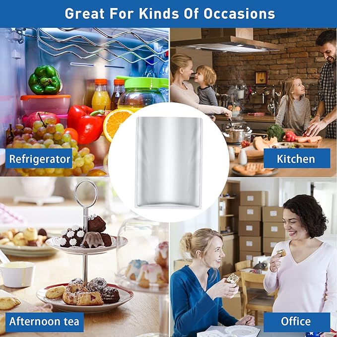 50 Pack 1 Gallon Mylar Bags for Food Storage with Oxygen Absorbers for Rice, Grains, Coffee Beans and Emergency Long Term Food Storage