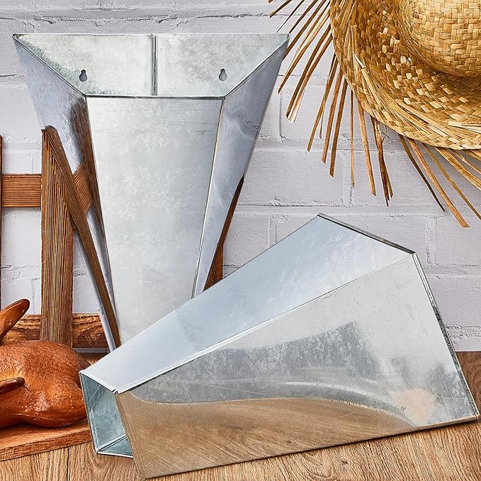 Mumufy 4 Pcs Large Galvanized Steel Poultry Restraining Cones Flat Back Funnel Cone, Up to 12 Pounds, Chicken Killing Cone for Butchering Chicken Birds Turkeys, Easy to Clean