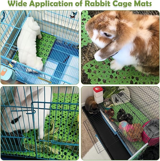 kathson 8PCS Rabbit Feet Pad Plastic Cage Mat Floor Mats Bunny Hole Leak Water Pads for Pet Cats Dogs Hamster Rat Chinchilla Guinea Pig and Other Small Animals