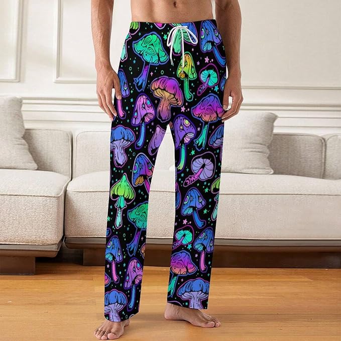 Funny Mens Pajama Pants Lightweight Soft Lounge Pant Sleep Pj Bottoms for Men With Pockets