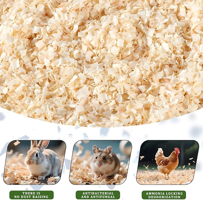 Pine Shavings for Chickens - 1lb Natural Chicken Coop Bedding | Soft Wood Shavings for Hens, Baby Chicks, Rabbits, Hamsters, Gerbils, and Chinchillas | Hemp Bedding for Chickens