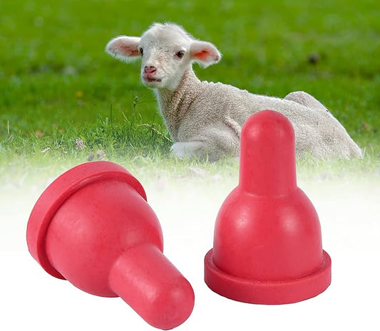 2Pcs Sheep Goat Lamb Milk Nipples Soft Rubber Pacifier for Small Animal Feed Orphaned Lamb
