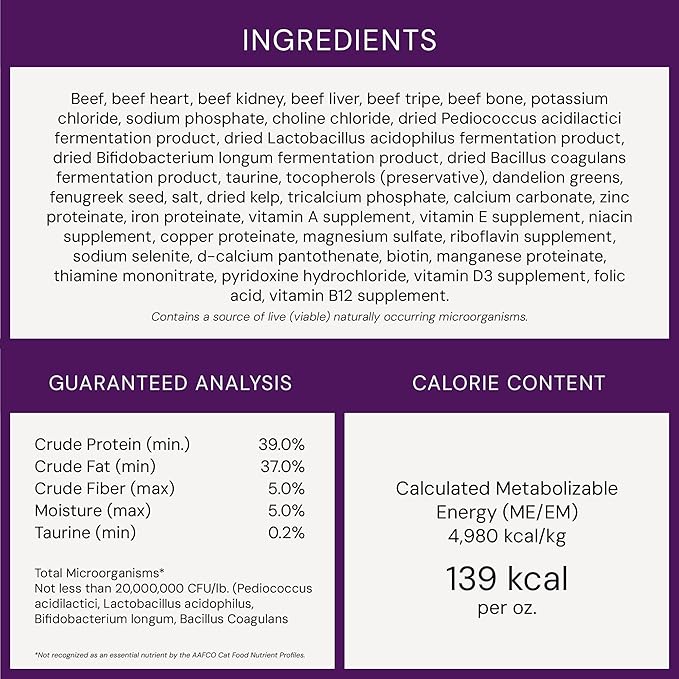 Stella & Chewy's Freeze-Dried Raw Cat Dinner Morsels - Premium Beef Recipe with 98% Grass-Fed Meat & Organs - Natural Grain-Free Cat & Kitten Food - Made in USA - 8 oz