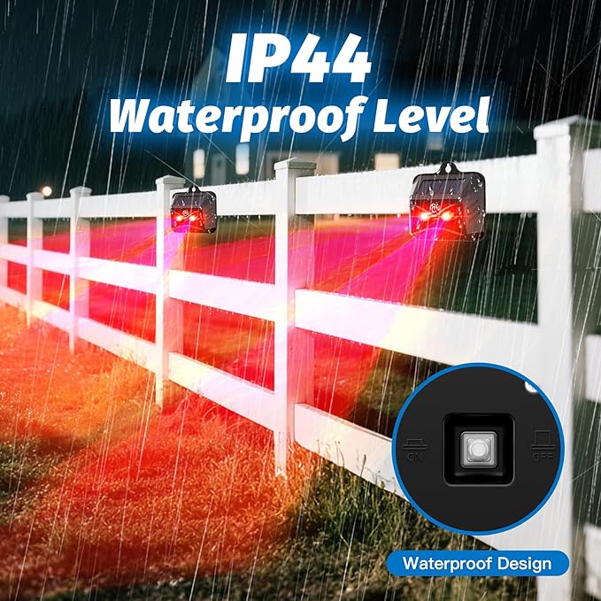 4 Packs Solar Animal Repeller, 2025 Upgraded Predator Nocturnal Animal Repellent, Red Led Light Control Outdoor Deterrent Coyote Raccoon Deer Fox Skunk Squirrel for Garden Yard Farm Chicken Coop