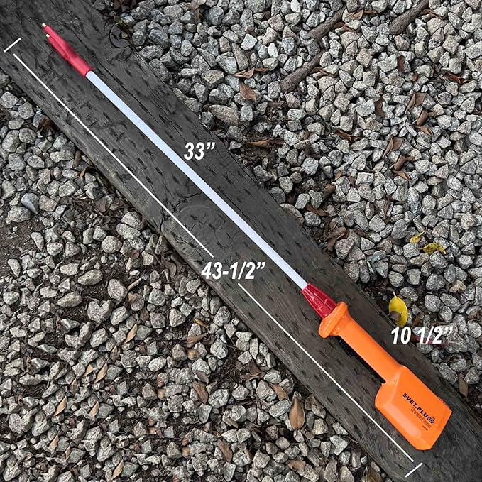 Rechargeable Livestock Prod for Cows Cattle Hogs Prod Waterproof Animal Prod for Big Large Dogs (NOT for Small Dog OR Pets), Shaft Length 33", Total Length 43 1/2 inch