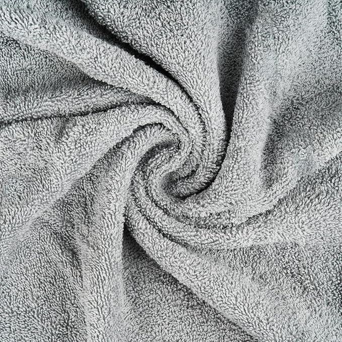 CASA COPENHAGEN Solitaire Mix 6 Pieces Towel Set- Grey Violet + Black, 600 GSM 2Bath Towel 2Hand Towel 2Washcloth, Designed in Denmark Made of Soft Egyptian Cotton for Bathroom, Kitchen & Shower