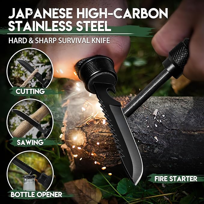 Freelander Tactical Axe 2 Pack, Sharp Tomahawk with Sheath, Portable Tomahawk with Clip and Bottle Opener, Durable Survival Hatchet for Emergency, Hiking and Camping, for Men Women