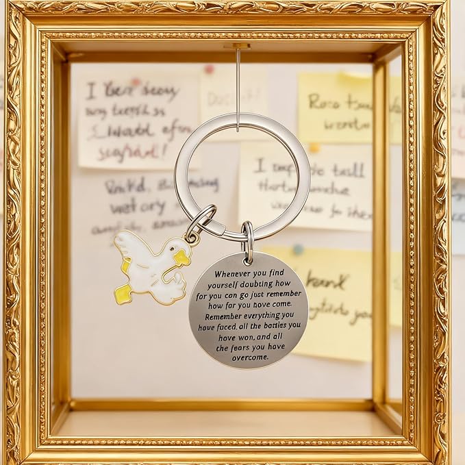 Duck Birthday Gifts for Women Men Ducks Lovers Themed Jewelry Lucky Yellow Duck Key Chain