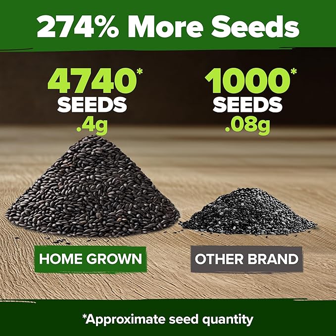 HOME GROWN Peppermint Seeds 2 Pack (Mentha × piperita) – 4,740 Heirloom Mint Seeds for Planting – Grow Indoors or Outdoors, Kitchen Herb Garden Favorite