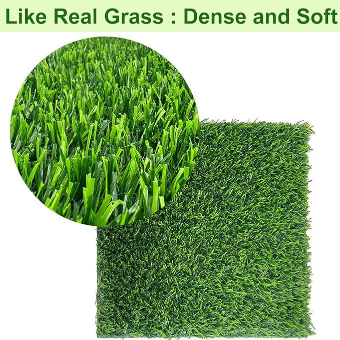 8 Pack Chicken Nesting Pads for Chicken Coop, 11.8"x11.8" Reusable Plastic Artificial Grass Nesting Box Pads Washable Laying Eggs Turf Egg-Protecting Mats for Coops, Pets & Crafts - Green