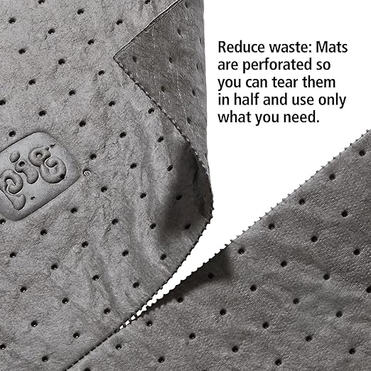 PIG Premium Absorbent Mat Pads | 50 Oil Absorbent Pads | The Original PIG Mat | 15" x 20" Oil Pads | Each Pad Absorbs 28 oz | Total Absorbency is 11 Gallons | 50-Count | MAT231