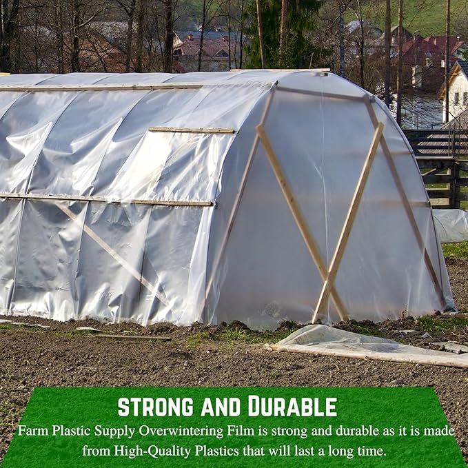 Farm Plastic Supply - Protective Clear Overwintering Plastic Film - Overwintering Film, 6 Mil Clear Plastic Film, Greenhouse Plastic, Durable Plastic Sheeting (4 Mil 3' x 100')