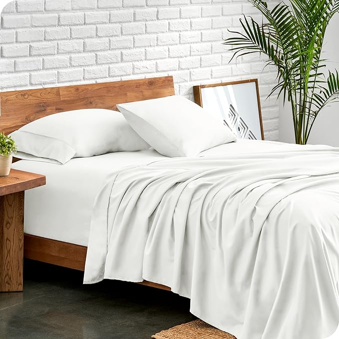 Bare Home Split King Sheet Set - 1800 Ultra-Soft Microfiber Bed Sheets - Double Brushed - Deep Pockets - Easy Fit - 5 Piece Set - Bed Sheets & Pillowcases (Split King, Cream)