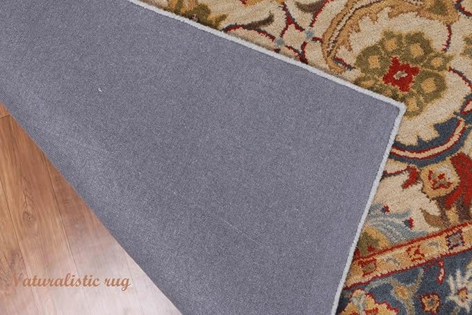 Handmade Tufted 100% Wool Area Rug Traditional Rug Bedroom Living Room Office for Luxury Home (Multi Red, 6' x 9')
