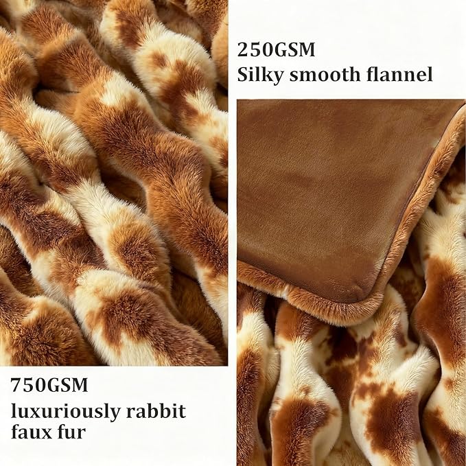Faux Fur Twin Blanket for Couch, 1000 GSM Cozy Fuzzy Fluffy Soft Plush Thick Bubble Sherpa Blanket for Sofa Bedroom Living Room, Mothers Day Birthday Gifts for Women Home Decor