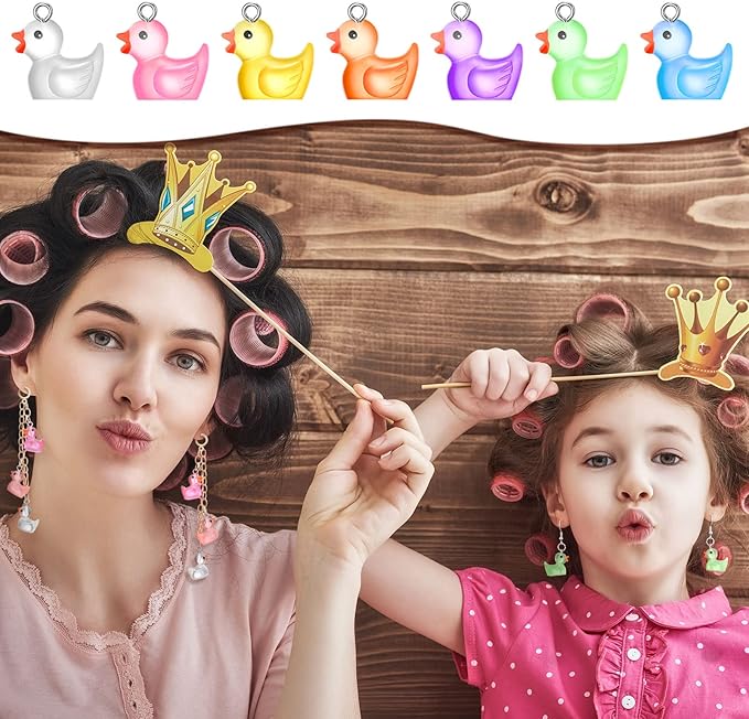 Geelin Luminous Mini Little Resin Ducks Glow in the Dark Miniature Duck Charms Chain Ornament for Jewelry Making DIY