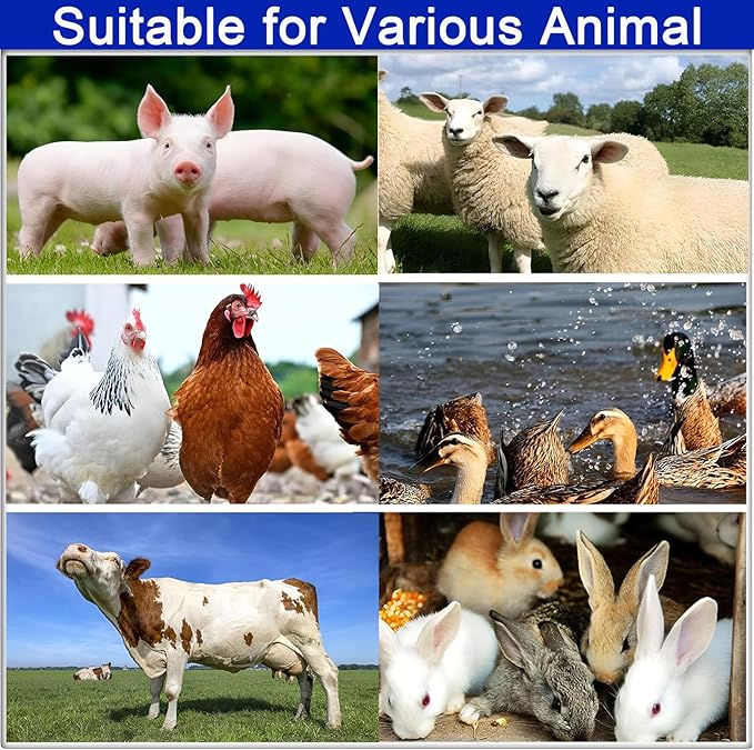 5ML Livestock Syringe Gun, Automatic Self Refill Injection Gun Continuous Adjustable Bottle Attachment Livestock Animal Syringe with 10 Needles, for Chicken, Duck, Pig, Sheep, Cow Poultry