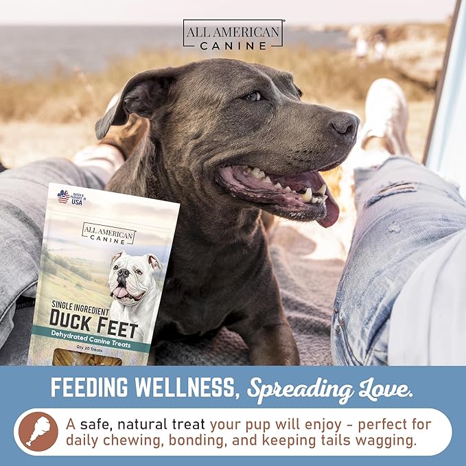 100 Natural Duck Feet Dog Treats– Single Ingredient, Dehydrated & Digestible – Crunchy, Low-Fat, High-Protein Chew for Joint Support & Dental Health – Made in USA