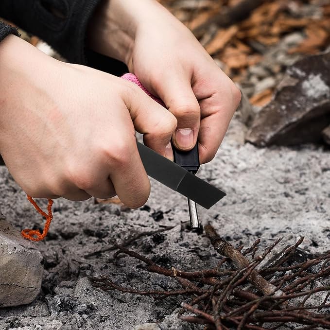 10pcs Multi-Functional Flint Scraper Fire Starters for Camping and Survival Portable Lightweight Emergency Fire Starter Tool for Outdoor Campfires and Essential Accessories