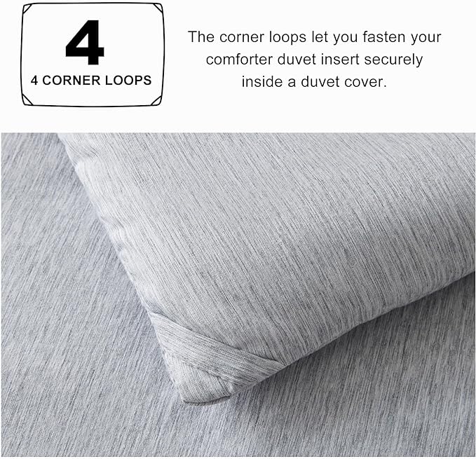 CozyLux Oversized King Comforter Set, 3 Pieces 120x98 Light Grey Soft Luxury Cationic Dyeing Bedding All Season, Light Gray Breathable Fluffy Bed Sets with 1 Alternative Comforter and 2 Pillow Shams