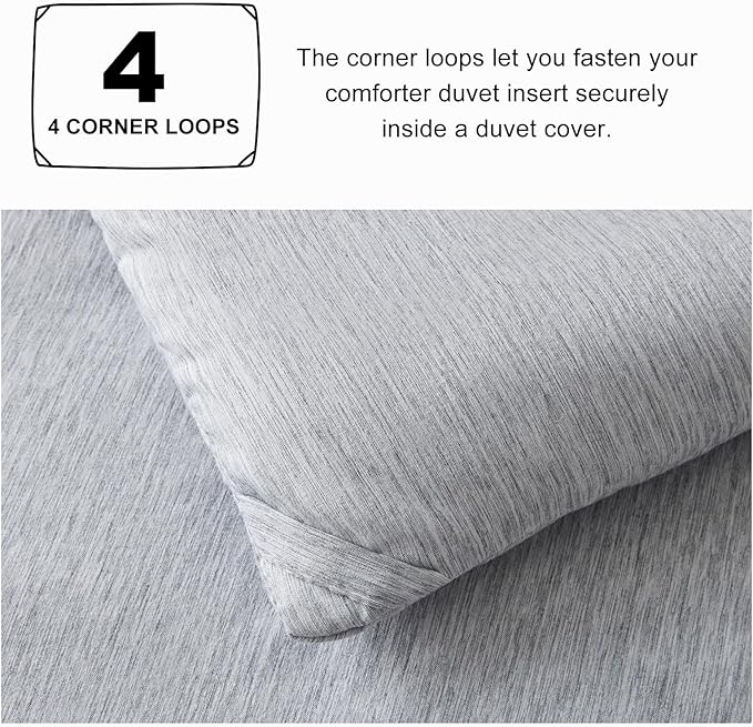 CozyLux Full Size Comforter Set - 3 Pieces Light Grey Soft Luxury Cationic Dyeing Bedding Comforter for All Season, Light Gray Breathable Lightweight Fluffy Bed Set with 1 Comforter and 2 Pillow Shams