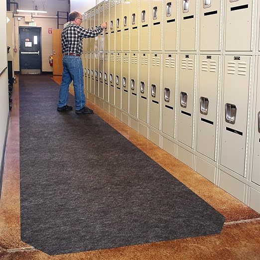 Pig Grippy Floor Mat | Industrial Entrance Mat with Adhesive Backing | 4' x 50' Mat Runner | Black | GRP48201-BK