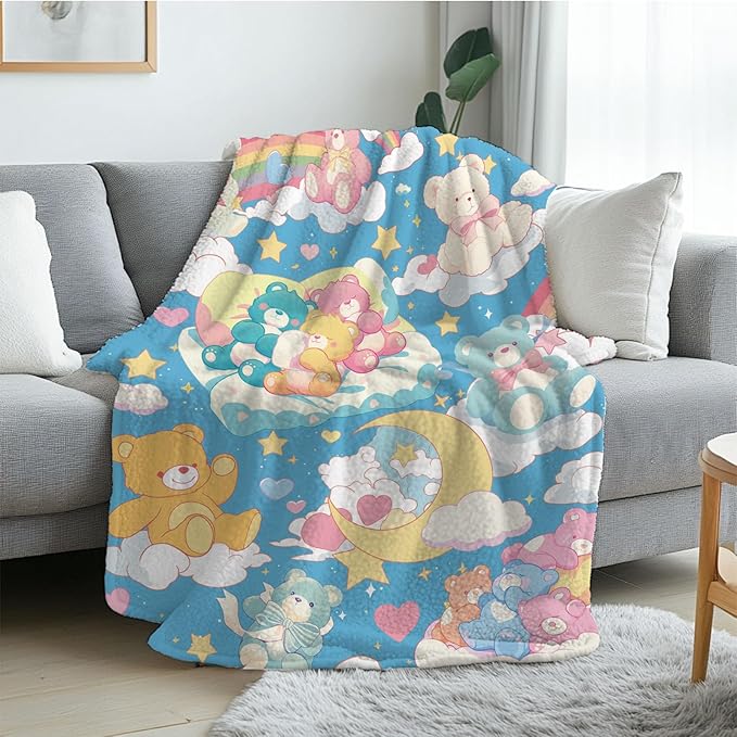 Bear Blanket, Soft Vintage Blanket for Kids and Adults, Cozy Bear Blankets Gift for Girls, Warm Flannel Throw Blankets for Bed, Sofa, Holiday, Birthday Gifts for Christmas Thanksgiving 40x50