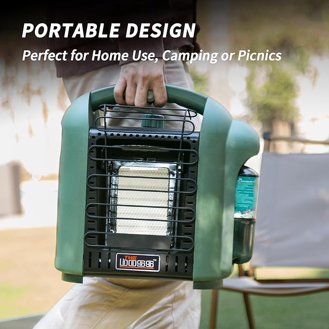 THE BOSS Propane Heater Indoor Small, 6000 BTU Portable Heater Outdoor Use Propane, Outdoor Space Heater for Camping