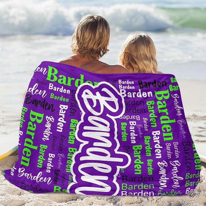 Custom Blanket with Name Personalized Blankets for Kids Adult Boys Girls Flannel Monogrammed Customized Blankets Throw (30''x40'')