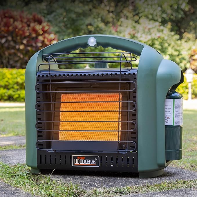 THE BOSS Propane Heater Indoor Large, 12000 BTU Portable Heater Outdoor Use Propane, Outdoor Space Heater for Camping