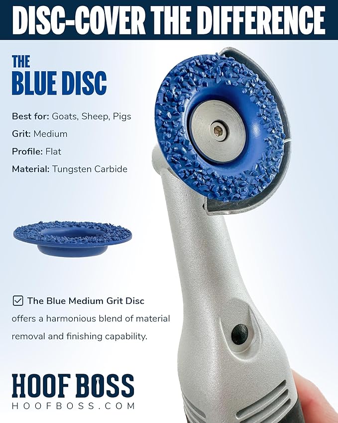 Hoof Boss - Complete Sheep Hoof Trimmer Set - Battery Powered - Requires 20 Volt Battery Not Included - Sheep Hoof Care Battery Trimming Set - Hoof Trimmer Kit - Includes Grinder Discs and Accessories