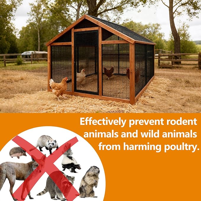 19 Gauge Black Hardware Cloth1/2 Inch -Vinyl Coated Welded Wire Mesh Roll- Duty Rust Proof Fencing for Gardens, Poultry Animal Netting Cage Screen (Black 1/2 16inx50Ft)