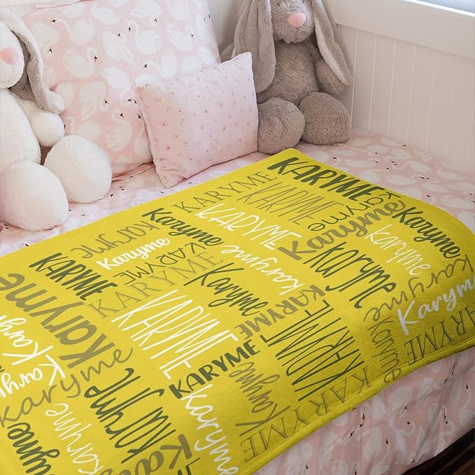 Personalized Name Blanket for Kids and Adult Customized Blanket for Boys Girls Baby Personalized Blanket and Throws Super Soft