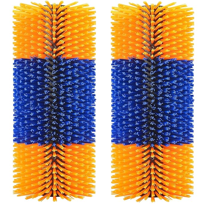 2PCS Livestock Scratch Brushes, Horse Scratcher Massage Brush Kit, Yellow