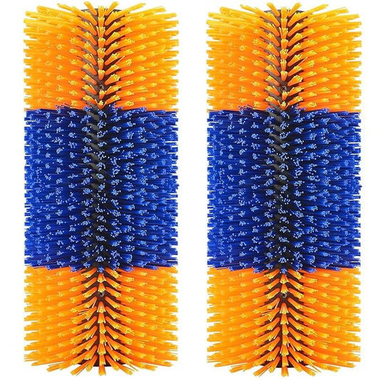 2PCS Livestock Scratch Brushes, Horse Scratcher Massage Brush Kit, Yellow