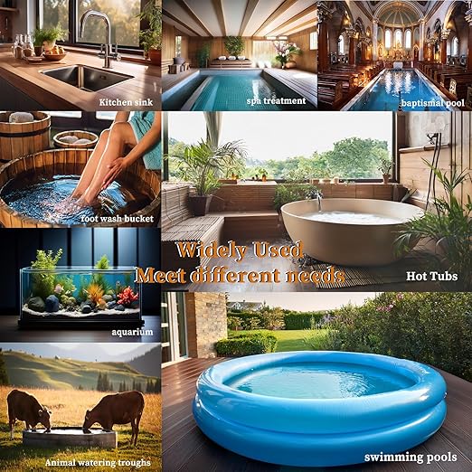 1300W Titanium Fully Submersible, Portable Electric Pool and Hot Tub Immersion Water Heater with Temp Control, GFCI for spa tub, Pool, Bathtubs, Buckets, Baptistry & Above Ground Pool
